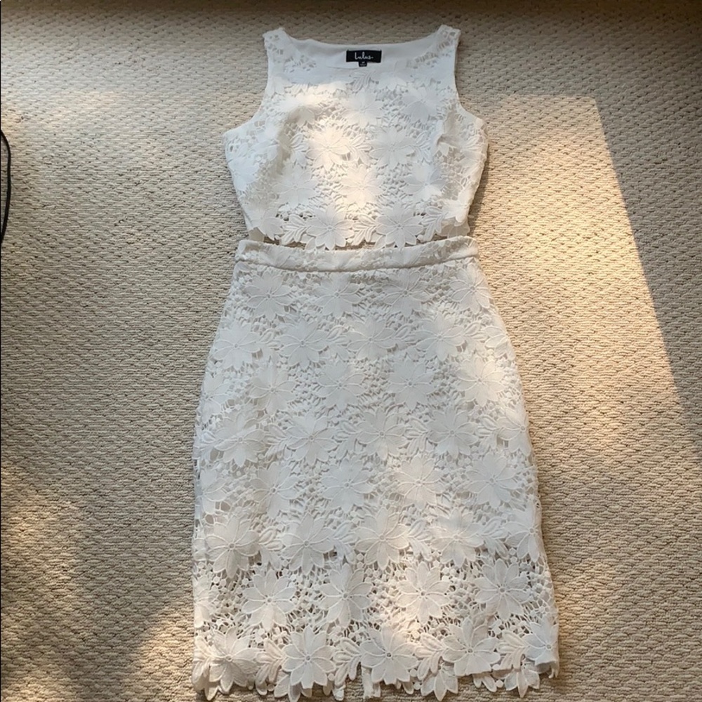 Two Piece Set White Lace